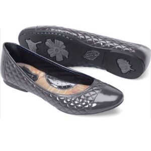 BORN Riley Grey Leather Ballet Flat Size 7.5
